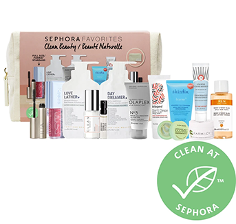 Sephora Favorites Clean Beauty Kit, featuring 12 best-selling products from Sephora